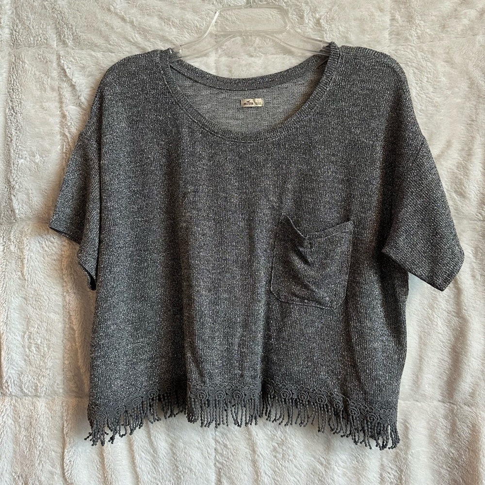 Shiny Fringe Crop Top